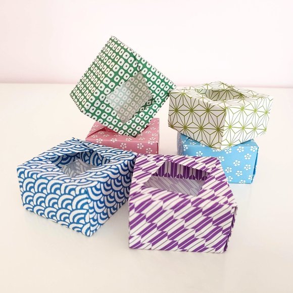 8 Pack Small Origami Boxes w/ Window | Gift Wrapping Ideas | Party Favors - Picture 5 of 7